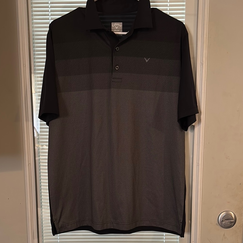 Callaway Black and Gray Polo Shirt Two-Tone Design